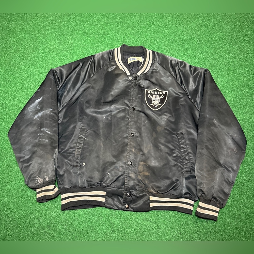 Vintage Chalk Line Raiders Las Vegas Oakland Chalk Line Distressed Black Jacket